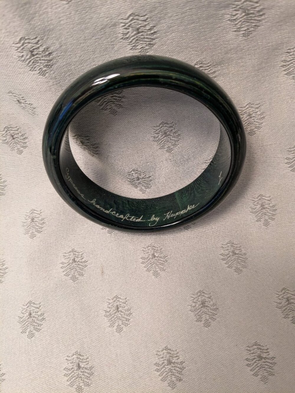 Vintage Lou Huppke Natural Cypress Wood Bangle Hand Turned Bangle